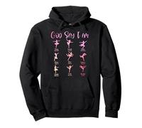 Christian God Says I Am Bibelvers Cute Pink Ballet Bailarina Sudadera con Capucha