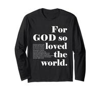 Christian God so Loved The World Juan 3 16 18 Versículo de la Biblia Manga Larga