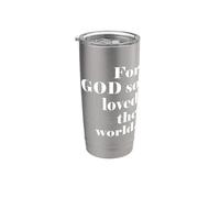Christian God so Loved The World Juan 3 16 18 Versículo de la Biblia Vaso térmico de acero inoxidable de doble pared