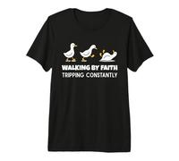 Christian Goose Walking by Faith Tripping Constantly Camiseta Premium