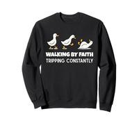 Christian Goose Walking by Faith Tripping Constantly Sudadera