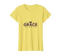 Christian Grace GANA Cada Vez Corona inspiradora Camiseta, Mujer, Limón, L