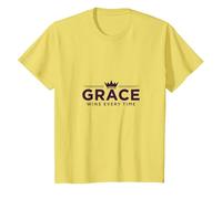 Christian Grace GANA Cada Vez Corona inspiradora Camiseta, Niños, Limón, 8 años