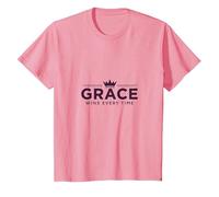 Christian Grace GANA Cada Vez Corona inspiradora Camiseta, Niños, Rosado, 6 años