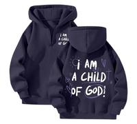 Christian I Am A Child of God - Sudadera con capucha para mujer, diseño deportivo de Jesús, ajuste holgado, con capucha y texto en inglés "I Love Jesus Fall Cartoon Casual Zipper Clothes Cool Jesus