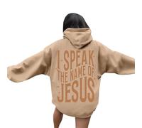 Christian I Speak The Name of Jesus Sudaderas con capucha para mujer, lindas sudaderas casuales de campo con capucha de Dios, ajuste holgado, cuello redondo, manga larga, con capucha, ropa gráfica