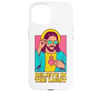 Christian Jesus Believe In The Light Anime Pop Art Blanco Carcasa para iPhone 15