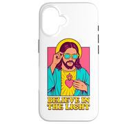 Christian Jesus Believe In The Light Anime Pop Art Blanco Carcasa para iPhone 16