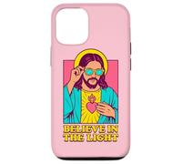 Christian Jesus Believe In The Light Anime Pop Art Rosa Carcasa para iPhone 12/12 Pro