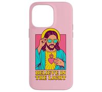 Christian Jesus Believe In The Light Anime Pop Art Rosa Carcasa para iPhone 14 Pro MAX