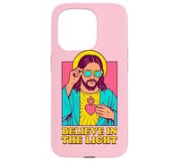 Christian Jesus Believe In The Light Anime Pop Art Rosa Carcasa para iPhone 15 Pro