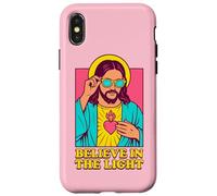 Christian Jesus Believe In The Light Anime Pop Art Rosa Carcasa para iPhone X/XS