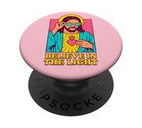 Christian Jesus Believe In The Light Anime Pop Art Rosa PopSockets PopGrip Adhesivo