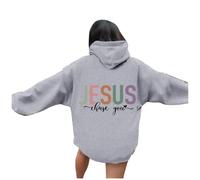 Christian Jesus Chase You - Sudaderas con capucha para mujer, diseño gráfico informal con capucha, ropa religiosa a la moda, ropa holgada, cómoda, universitaria, reza el Señor Jesús salva gótico otoño