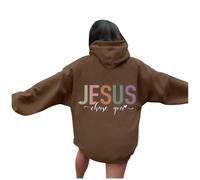 Christian Jesus Chase You - Sudaderas con capucha para mujer, diseño gráfico informal con capucha, ropa religiosa a la moda, ropa holgada, cómoda, universitaria, reza el Señor Jesús salva gótico otoño
