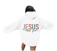 Christian Jesus Chase You - Sudaderas con capucha para mujer, diseño gráfico informal con capucha, ropa religiosa a la moda, ropa holgada, cómoda, universitaria, reza el Señor Jesús salva gótico otoño