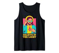 Christian Jesus Cree en la luz Anime Retro Pop Art Camiseta sin Mangas