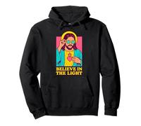 Christian Jesus Cree en la luz Anime Retro Pop Art Sudadera con Capucha