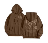 Christian Jesus Is My Healer - Sudadera con capucha para mujer, diseño gráfico informal con texto en inglés "I Love Jesus Workou" con capucha, suéteres de playa de verano, ajuste holgado, liso, Faith