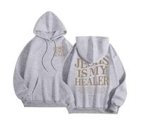 Christian Jesus Is My Healer - Sudadera con capucha para mujer, diseño gráfico informal con texto en inglés "I Love Jesus Workou" con capucha, suéteres de playa de verano, ajuste holgado, liso, Faith