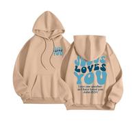 Christian Jesus Loves You - Sudaderas con capucha de gran tamaño para mujer, a la moda, con capucha, sudaderas con capucha de fe, cómodas, gráficas, ajuste holgado, casual, con letras, para
