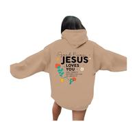 Christian Jesus Loves You - Sudaderas con capucha para mujer, cómodas, con gráfico gráfico, trajes de Dios, ajuste holgado, sudadera con capucha de backwoods, sudadera con capucha Essential Faith