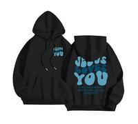 Christian Jesus Loves You Western Sudaderas con capucha para mujer, cómodas con capucha con letras Faith Y2K, a la moda, casual, gráfica, holgada, personalizadas, con capucha, Negro, S