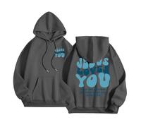 Christian Jesus Loves You Western Sudaderas con capucha para mujer, cómodas con capucha con letras Faith Y2K, a la moda, casual, gráfica, holgada, personalizadas, con capucha, gris oscuro, S