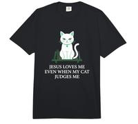 Christian Jesus me ama Incluso Cuando mi Gato juzga al dueño del Gato Comfort Colors Adult Heavyweight T-Shirt