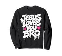 Christian Jesus te ama, Hermano, Divertido, humorístico, corazón de fe Sudadera