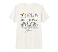 Christian Joshua 1:9 Bible Verse Be Strong Scripture Brave Camiseta Premium