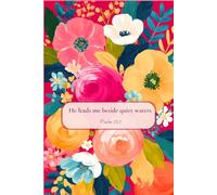 Christian Journal for Women with Bible Verse on Cover - He Leads Me Beside Quiet Waters, Psalm 23:2: Floral Notebook