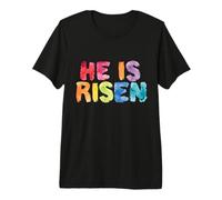 Christian Kids Easter He is Risen para niños pequeños y niñas Camiseta Premium