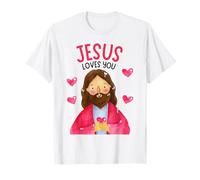 Christian Kids Jesus Loves Me God Niños Pequeños Niñas Adolescentes Jóvenes Camiseta