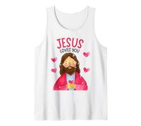 Christian Kids Jesus Loves Me God Niños Pequeños Niñas Adolescentes Jóvenes Camiseta sin Mangas