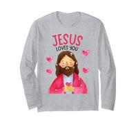 Christian Kids Jesus Loves Me God Niños Pequeños Niñas Adolescentes Jóvenes Manga Larga
