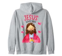 Christian Kids Jesus Loves Me God Niños Pequeños Niñas Adolescentes Jóvenes Sudadera con Capucha