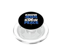 Christian Know Jesus Know Peace Religion God Church PopSockets PopGrip para MagSafe