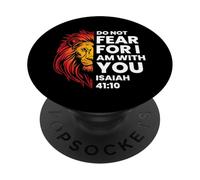 Christian Lion Do Not Fear Isaías 41:10 Fe PopSockets PopGrip Adhesivo