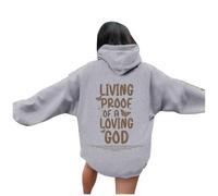Christian Living Proof of A Loving God - Sudaderas con capucha para mujer, otoño, verano, Jesús, casual, con capucha, diseño de Fe, moderno, preppy con capucha, ropa de playa, campestre religioso, Y2K