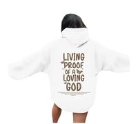 Christian Living Proof of A Loving God - Sudaderas con capucha para mujer, otoño, verano, Jesús, casual, con capucha, diseño de Fe, moderno, preppy con capucha, ropa de playa, campestre religioso, Y2K