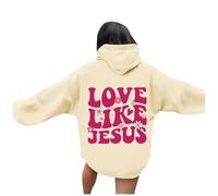 Christian Love Like Jesus - Sudadera con capucha para mujer, diseño de letras cómodas, de gran tamaño, con texto en inglés "Trust In The Lord", ajuste holgado, estilo gótico, casual, con capucha