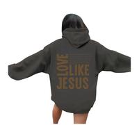 Christian Love Like Jesus - Sudaderas con capucha para mujer, a la moda, casual, universitaria, con capucha, diseño gráfico de verano Y2K, ligera, God Faith, gris, S