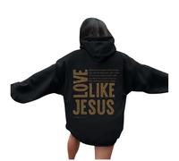 Christian Love Like Jesus - Sudaderas con capucha para mujer, a la moda, casual, universitaria, con capucha, diseño gráfico de verano Y2K, ligera, God Faith, Negro, M
