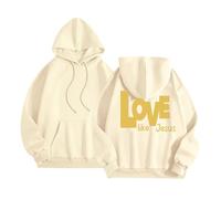 Christian Love Like Jesus Sudaderas con capucha para mujer, de manga larga, fresca, con capucha, ropa de Jesús salva a la moda, gráfico casual, cuello redondo, trajes cómodos para mujer, fe religiosa