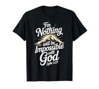 Christian Lucas 1:37 Verso de la Biblia Religioso Jesús Dios Amén Joy Camiseta