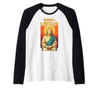 Christian Manga Anime Jesús Meditación Dios Está Vivo Arte Camiseta Manga Raglan