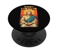 Christian Manga Anime Jesús Meditación Dios Está Vivo Arte PopSockets PopGrip Adhesivo