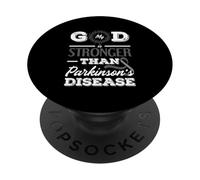 Christian Mi Dios es más Fuerte Que la Conciencia de Parkinson PopSockets PopGrip Adhesivo