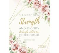 Christian Monthly Planner for Women 2026 - Proverbs 31:25: Bible Verses Calendar Notebook with Two Page Spread Monthly View and Ample Space to Write